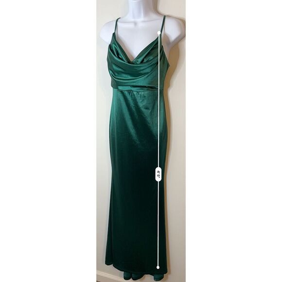 Women’s Girls Formal Emerald Green Maxi Gown Ruched US6 - Picture 4 of 12